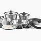 Cookvision Set da 17 pezzi, nero Batteria pentole "Familia - Nesto", nero cm Ø16/20/24