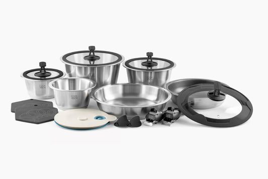 Cookvision Set da 17 pezzi, nero Batteria pentole "Familia - Nesto", nero cm Ø16/20/24