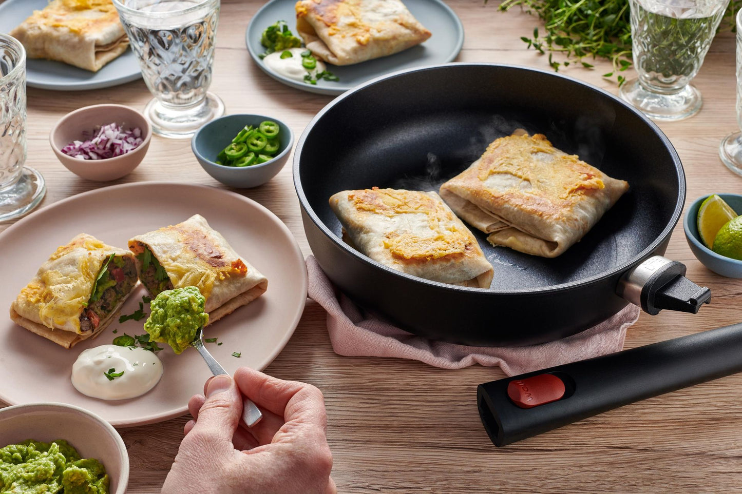 Woll Set tre padelle Eco Lite QXR Pfass-free cm 20-24-28 antiaderente salvaspazio made in Germany