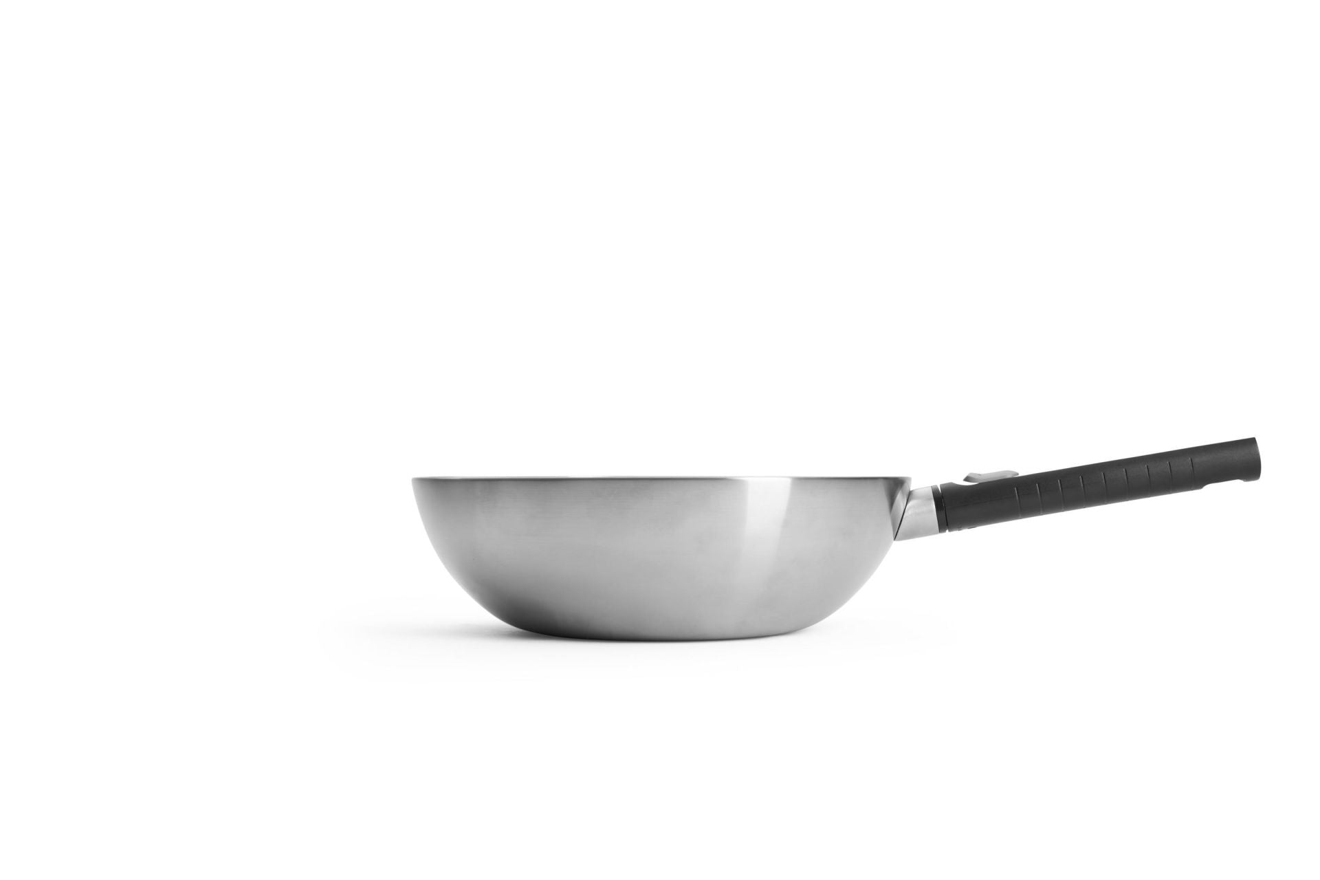Woll Logic Steel Wok Ø 30 cm senza PFAS acciaio inox 18/10 manico rimovibile salva spazio