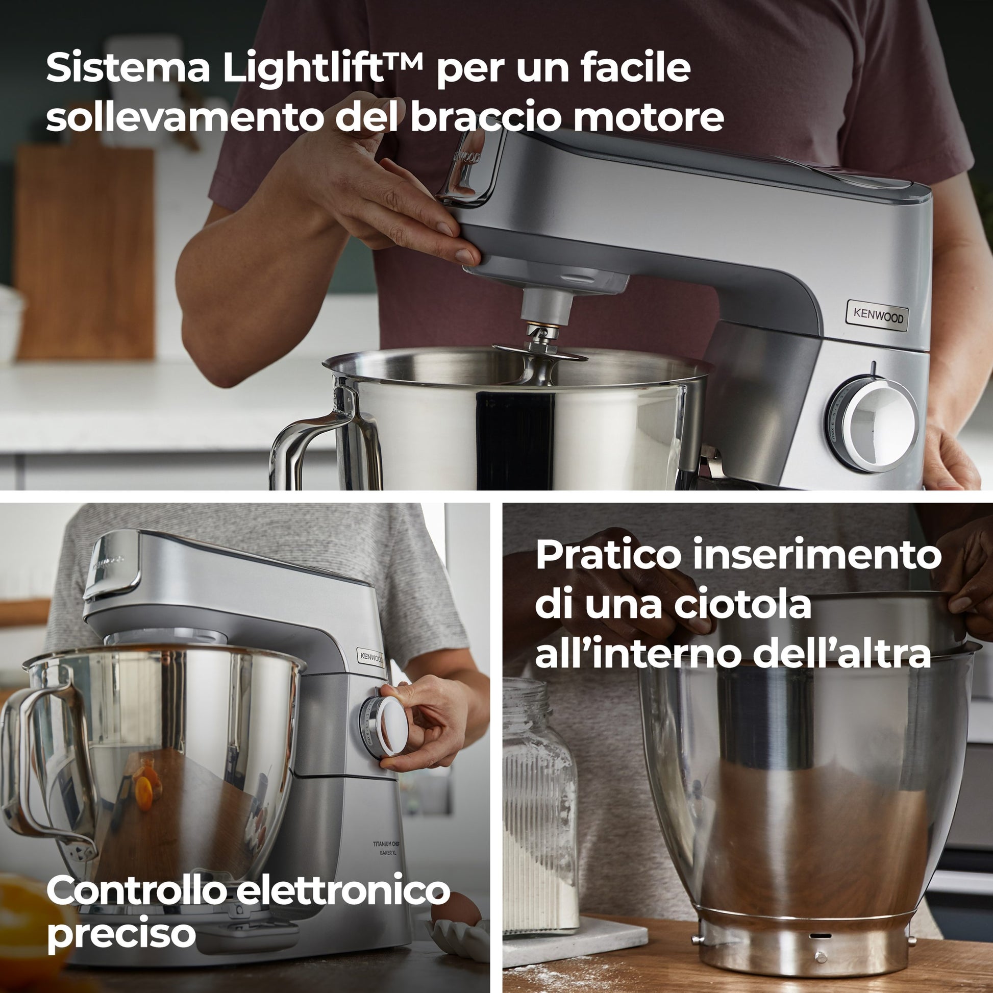 Kenwood Titanium Chef Baker XL Silver KVL85.124SI – Impastatrice Planetaria 7L+5L | Premiata Mister Chef