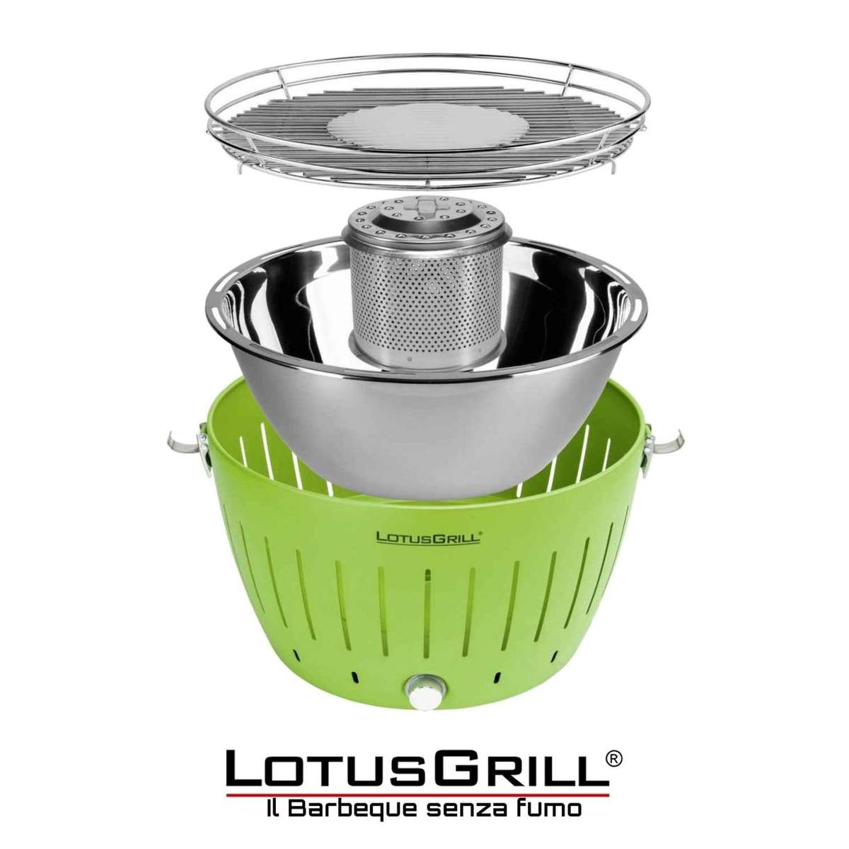LotusGrill LG G34 U PU Barbecue a Carbone USB Ø32 cm con Kit per partire (Carbonella, Gel accensione e Pinza) Portatile Senza Fumo per Balcone e Outdoor viola