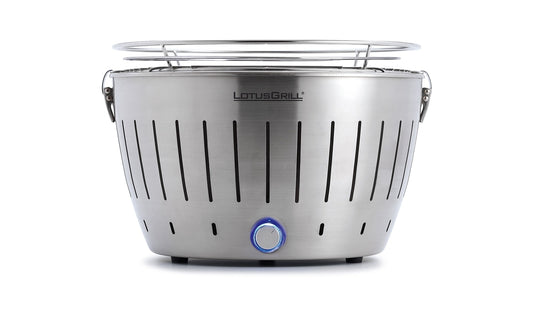 Lotus Grill Barbecue a carbonella portatile in acciaio inox alimentazione ventola batterie AA o USB