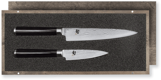 Kai Shun set di due coltelli damascati DMS-210, lo Spelucchino classico DM-0700 e il Coltello universale DM-0701