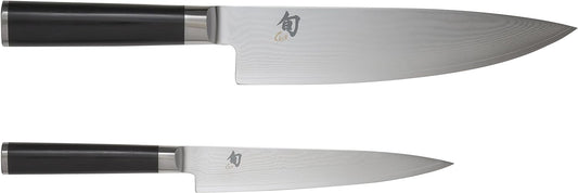 Kai Shun Set di due coltelli damascati DMS220, il coltello universale DM-0701, e il coltello trinciante da cuoco DM-0706