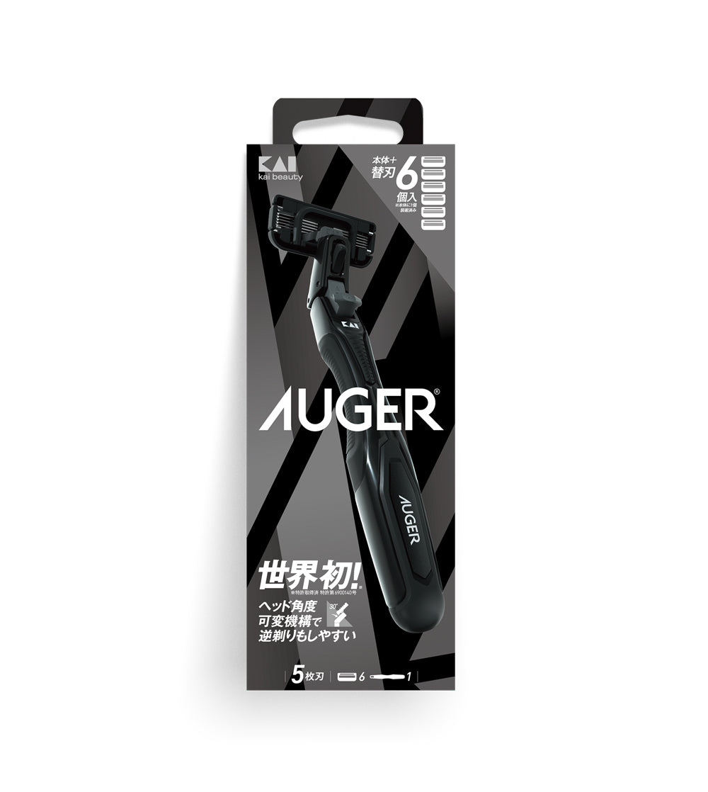 KAI Auger Rasoio a 5-lame giapponesi + 6 Cartucce GA-0088