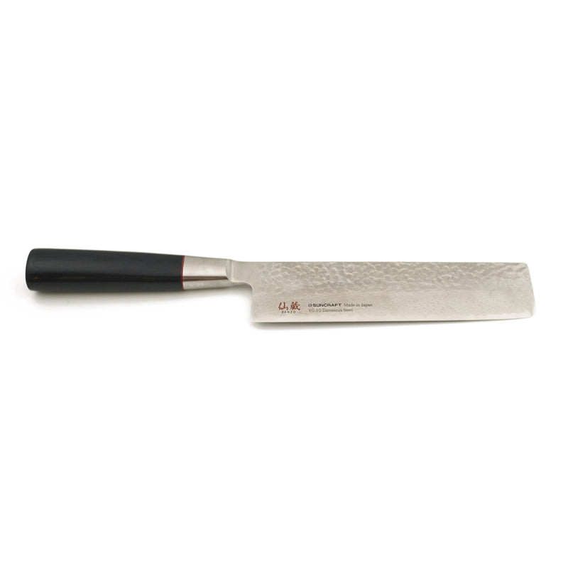 Suncraft SENZO Classic coltello Usuba Nakiri VG-10 18cm Damascato martellato 22 Strati SZ-15