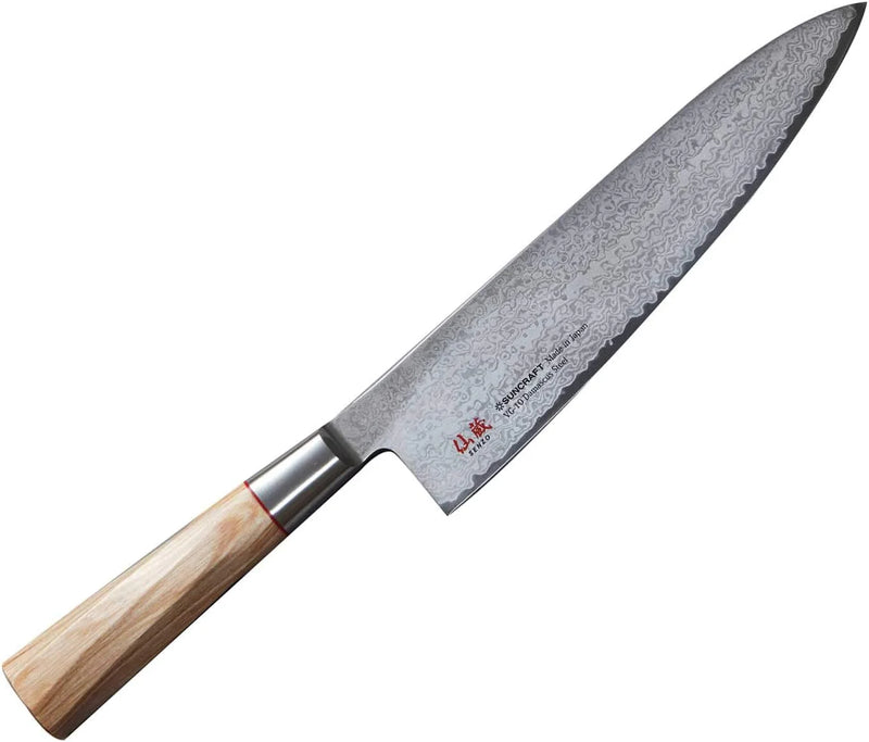 Suncraft Twisted Octagon coltello da cuoco chef lama damascata acciaio vg-10 cm 20  TO-05