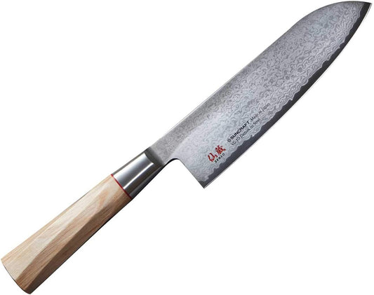 Suncraft Twisted Octagon coltello santoku lama damascata acciaio VG10 cm 17 TO-04