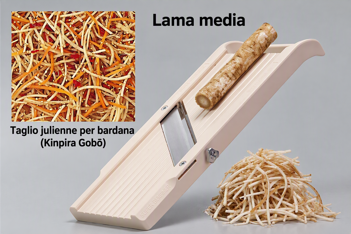 Benriner Super Standard mandolina giapponese con 3 lame intercambiabili BN-5S