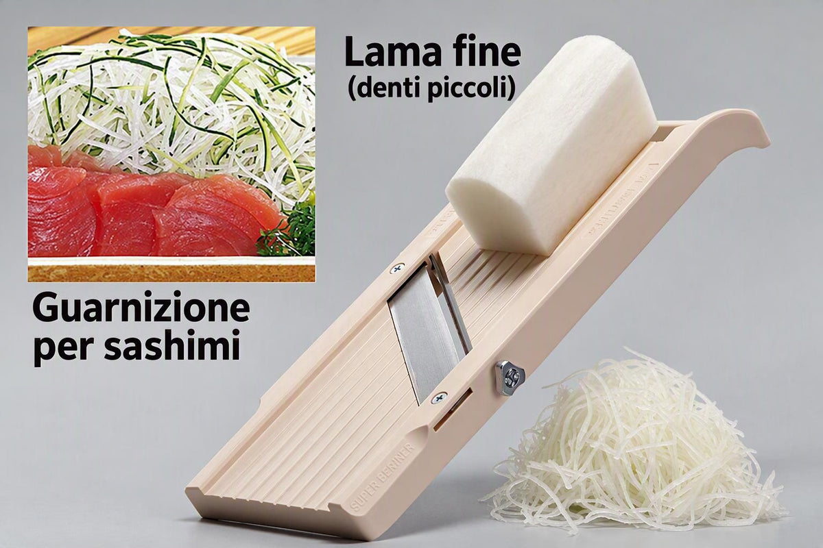 Benriner Super Standard mandolina giapponese con 3 lame intercambiabili BN-5S