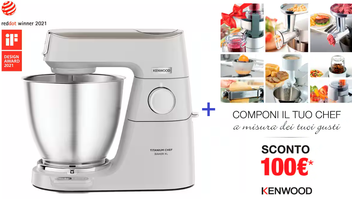 Kenwood Planetaria impastatrice Titanium Chef Baker XL Lite KVL65.001WH