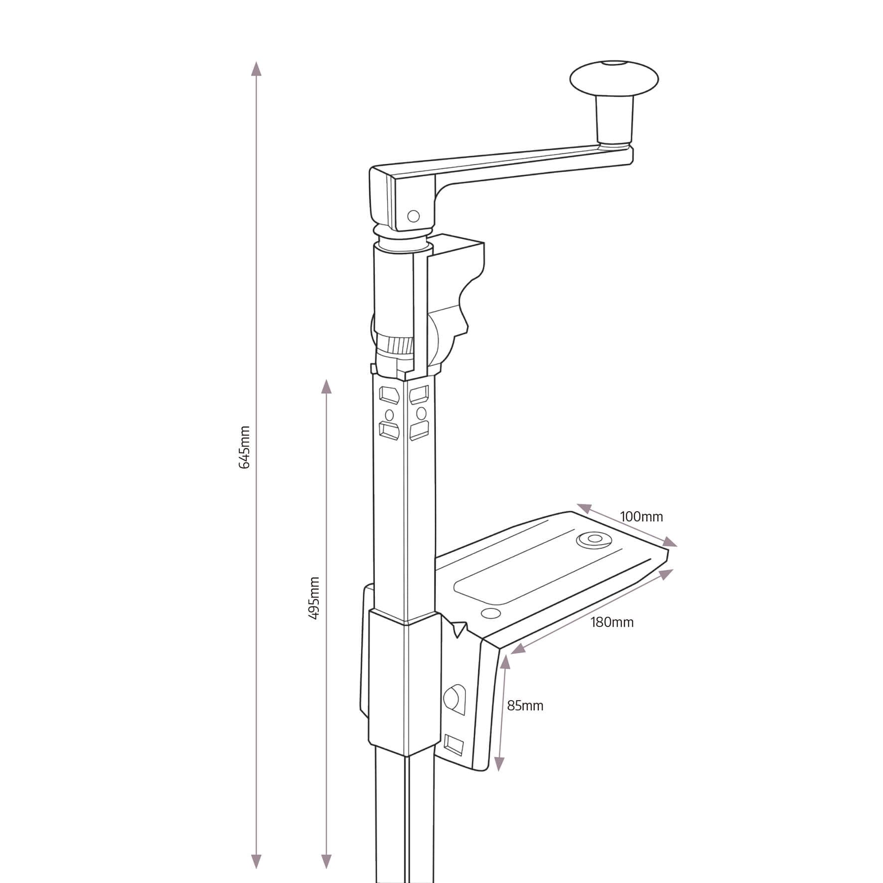 Apriscatole nichelato da banco nichelato per barattoli altezza Max.40cm