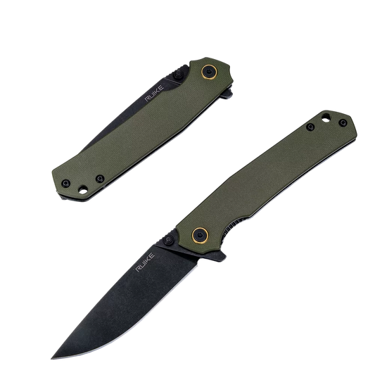 RUIKE P801G Coltello serramanico con blocco lama Manici G10 Verdi