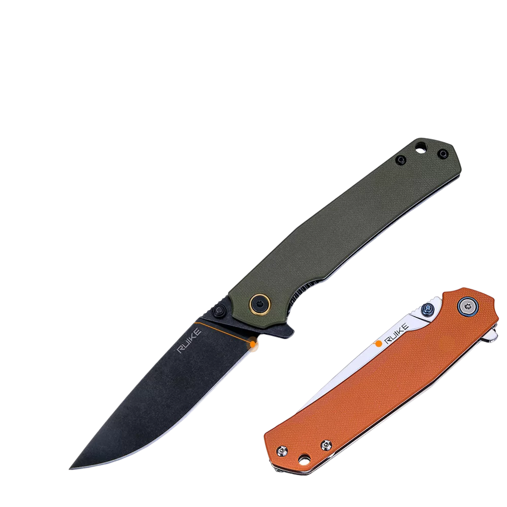 RUIKE P801G Coltello serramanico con blocco lama Manici G10 Verdi