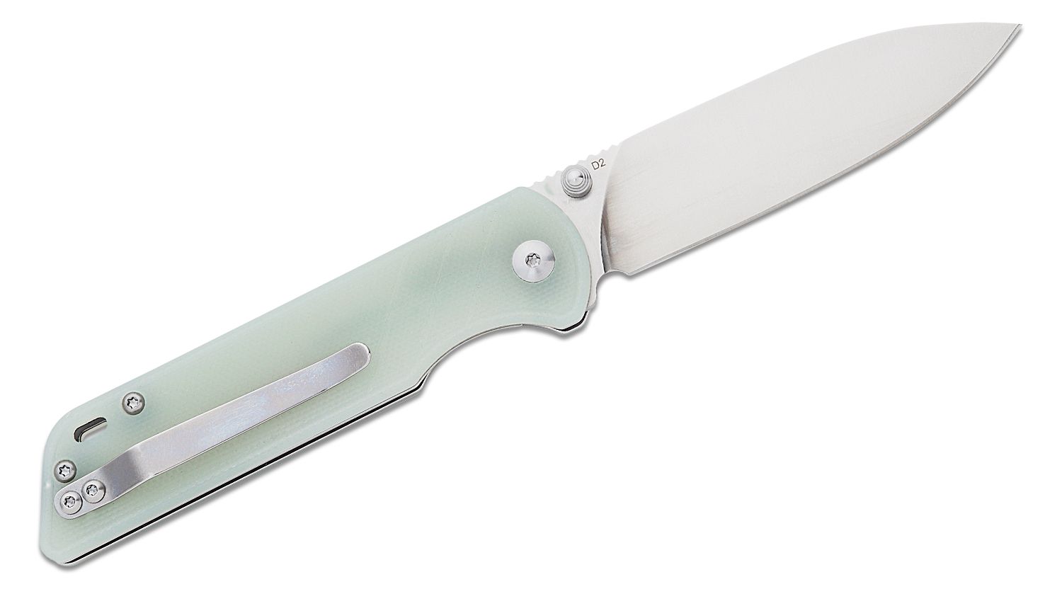 QSP coltello serramanico Parrot lama 82 mm in D2 impugnatura in G-10 QS102-C giada