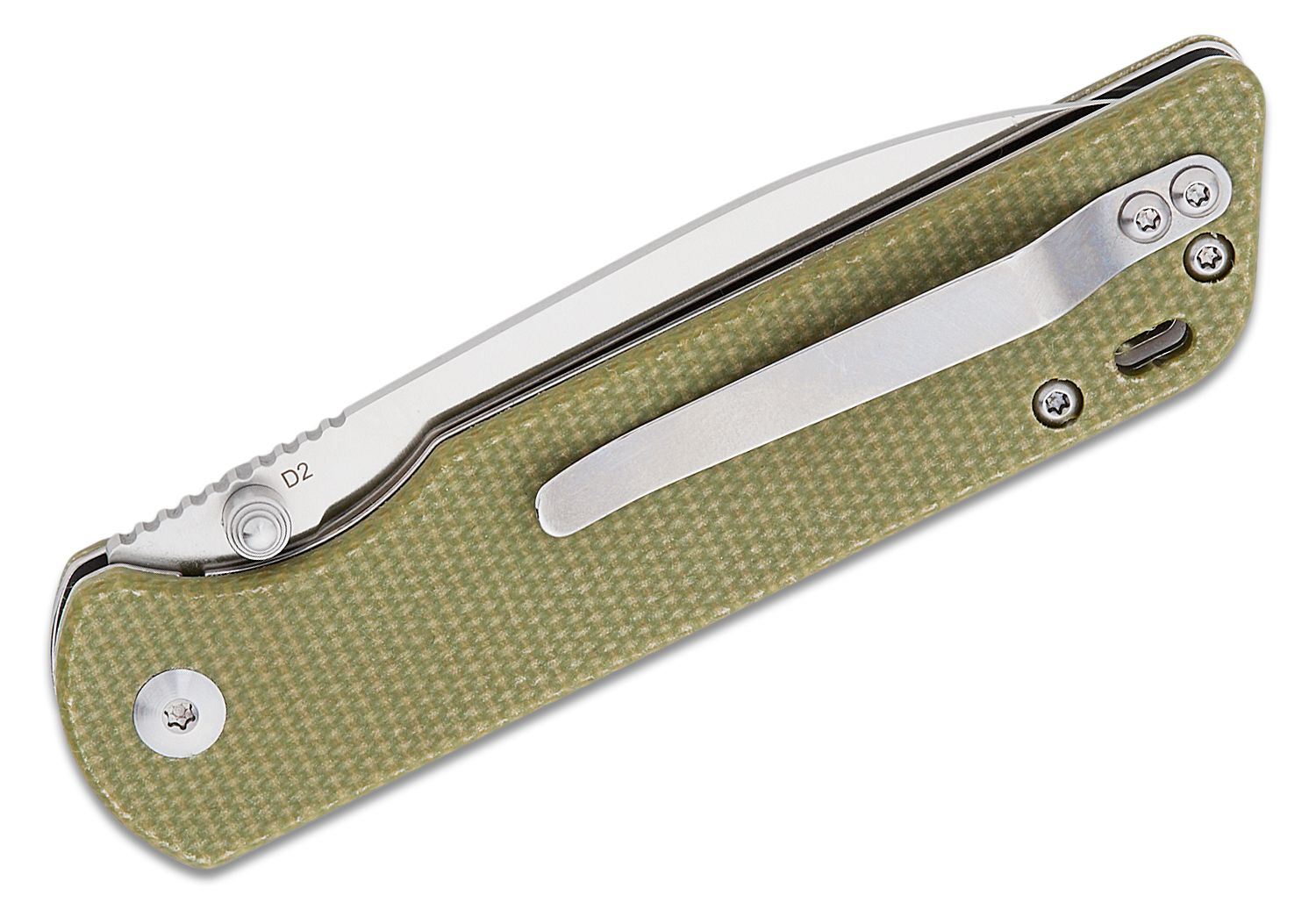 QSP coltello serramanico lama 82 mm in acciaio D2 manico micarta QS102-A