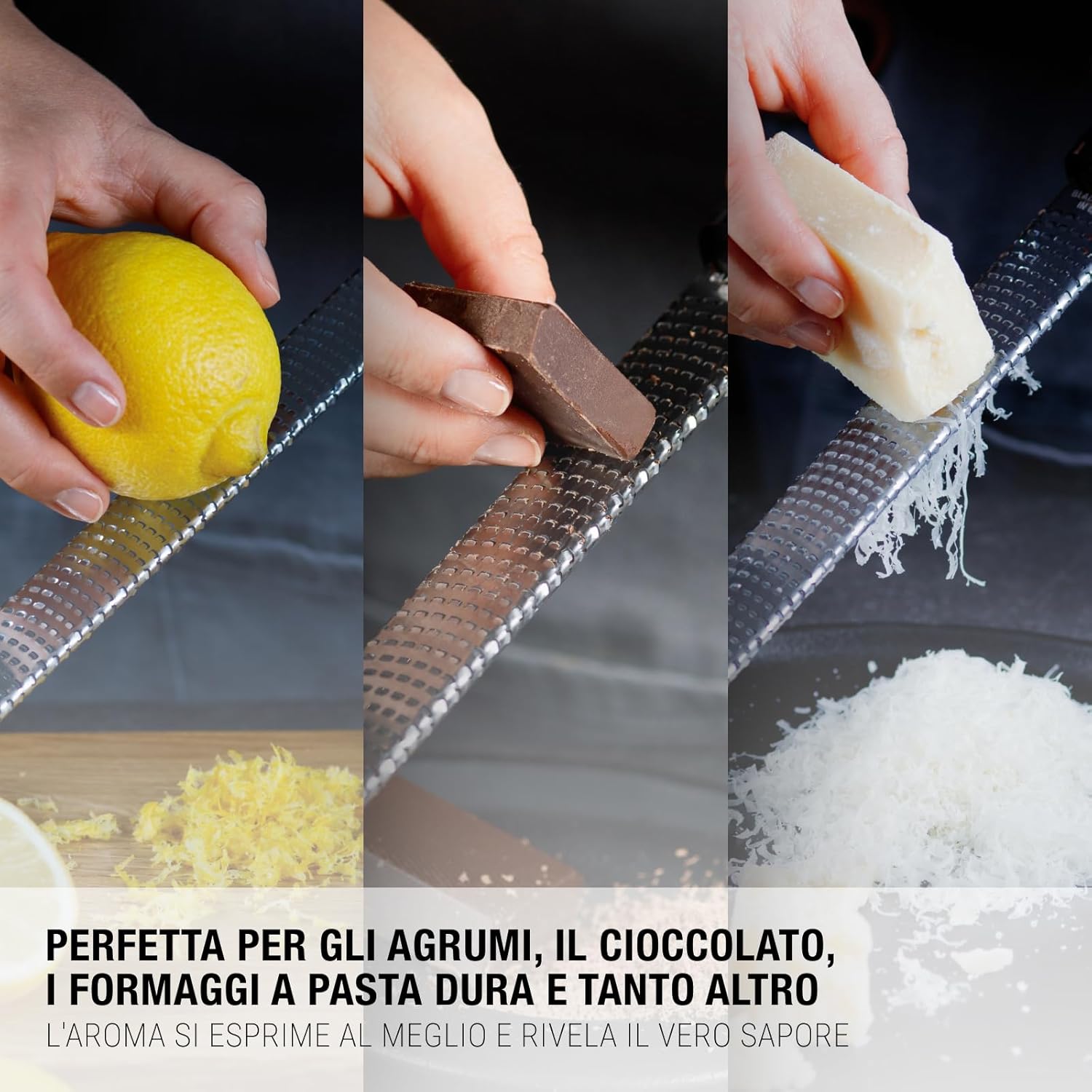 Microplane grattugia zester avorio adatta per scorze d'agrumi, formaggi duri, zenzero, cioccolata, spezie 46323E