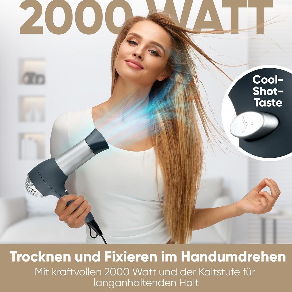 Bomann asciugacapelli professionale 2000W con diffusore HTD889CB