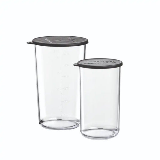 Bamix set di due bicchieri in vetro graduati 400 e 700 ml c/cope