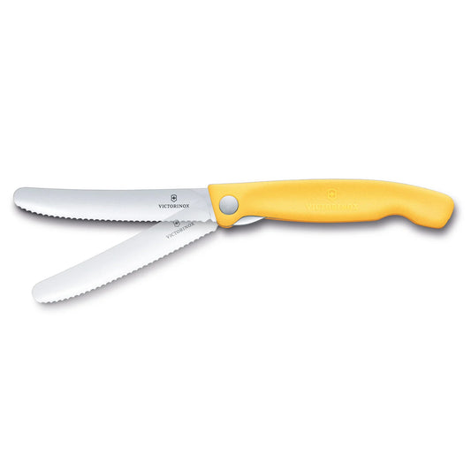 Victorinox Coltello pieghevole da picnic Swiss Classic ondulato giallo in blister 6.7838.FC1