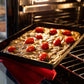 Marcato teglia in acciaio bluito professionale 30xx 23x 3,3cm adatta ad alta temperatura, pizze, focacce, tutti i preparati da forno