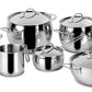 Lagostina Euforia Set di Pentole Induzione, Gas e Forno in Acciaio Inox 18/10, 11 Pezzi, Fondo Lagoseal Plus, Batteria di Pentole con 4 Casseruole, 2 Pentole, Bollilatte, 4 Coperchi