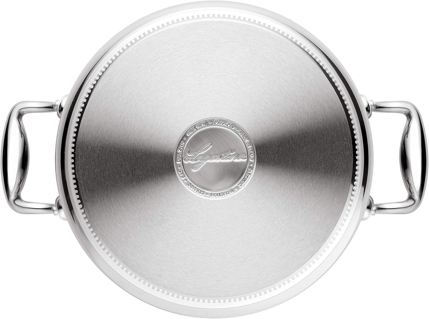Lagostina Accademia Lagofusion Pentola con 2 Maniglie e Coperchio in Acciaio Inossidabile 20 cm (4,2 l) con coperchio adatta a tutti i piani cottura compresa induzione