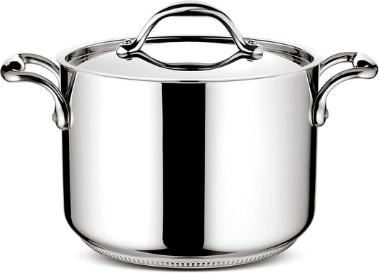 Lagostina Accademia Lagofusion Pentola con 2 Maniglie e Coperchio in Acciaio Inossidabile 20 cm (4,2 l) con coperchio adatta a tutti i piani cottura compresa induzione