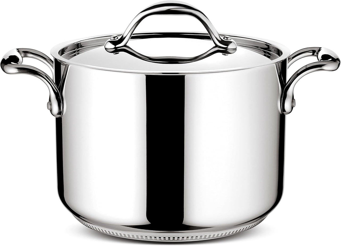 Lagostina Accademia Lagofusion Pentola con 2 Maniglie e Coperchio in Acciaio Inossidabile 22 cm (5,39 l) con coperchio adatta a tutti i piani cottura compresa induzione