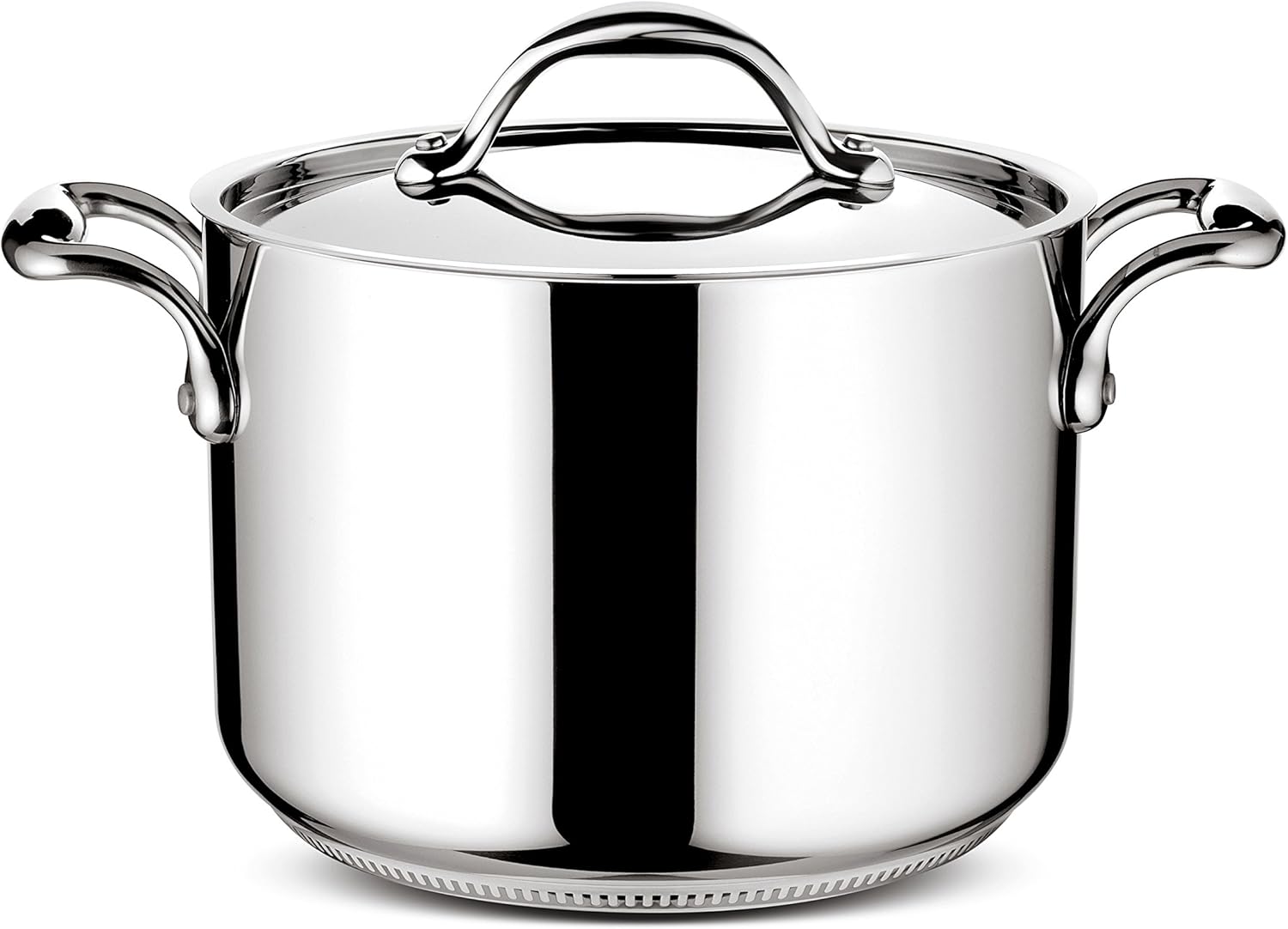 Lagostina Accademia Lagofusion Pentola con 2 Maniglie e Coperchio in Acciaio Inossidabile 22 cm (5,39 l) con coperchio adatta a tutti i piani cottura compresa induzione