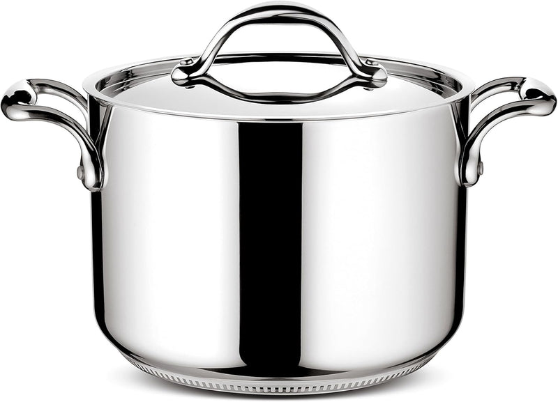 Lagostina Accademia Lagofusion Pentola 22 cm 5,39L 2 Maniglie con Coperchio | Inox 18/10, Induzione