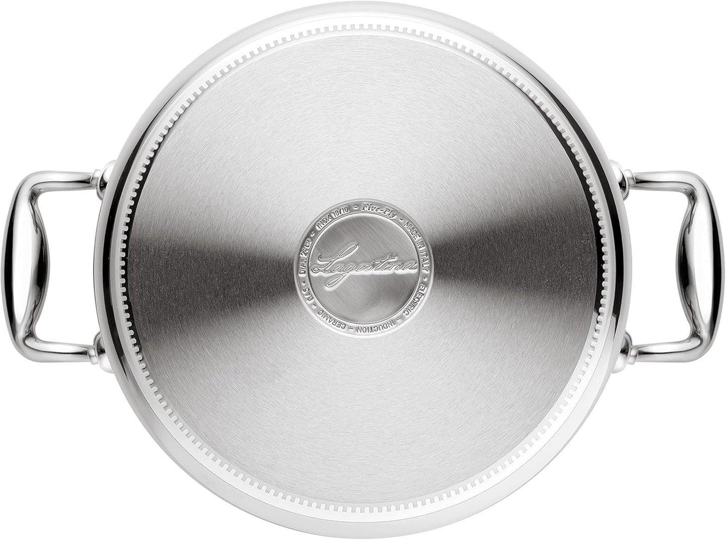 Lagostina Accademia Lagofusion Pentola con 2 Maniglie e Coperchio in Acciaio Inossidabile 22 cm (5,39 l) con coperchio adatta a tutti i piani cottura compresa induzione