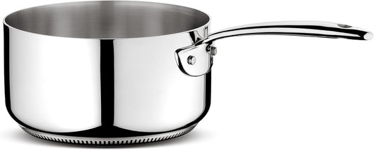 Lagostina Accademia Lagofusion Casseruola Ø 18 cm Fonda Manico Lungo in Acciaio Inox 18/10 Pentola Induzione, Gas e Forno, Finitura Lucida Esterna e Satinata Interna Fondo 5 Strati