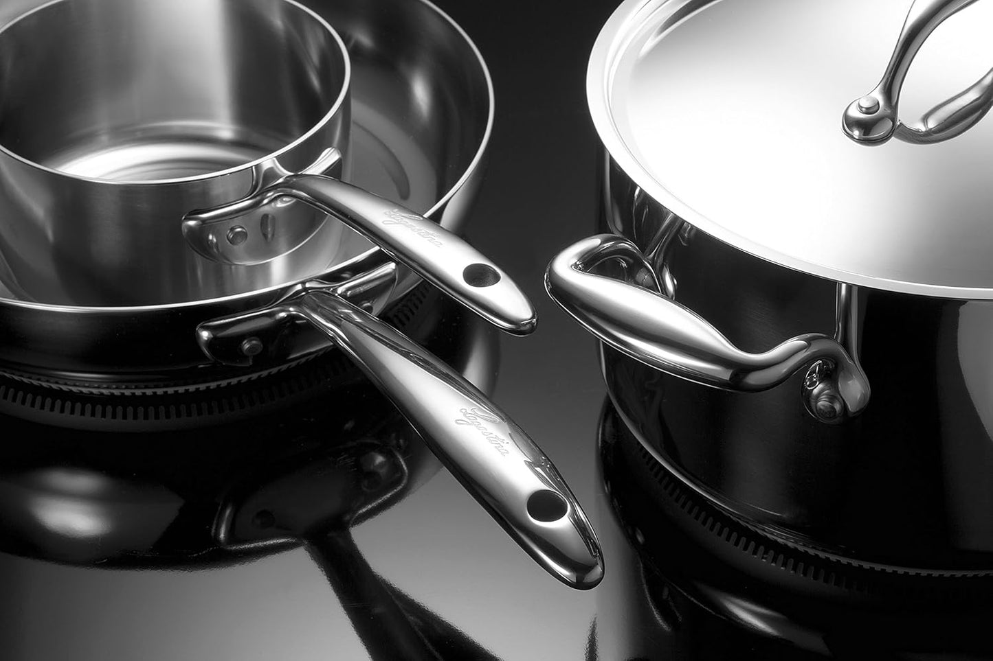 Lagostina Accademia Lagofusion Casseruola Ø 18 cm Fonda Manico Lungo in Acciaio Inox 18/10 Pentola Induzione, Gas e Forno, Finitura Lucida Esterna e Satinata Interna Fondo 5 Strati