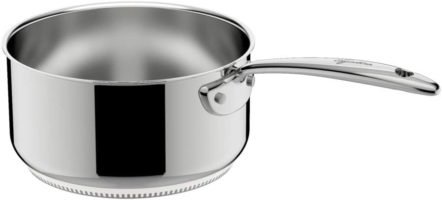 Lagostina Accademia Lagofusion Casseruola Fonda Manico Lungo in Acciaio Inox 18/10 Ø 20 cm Pentola Induzione Gas e Forno Finitura Lucida Esterna e Satinata Interna Fondo 5 Strati