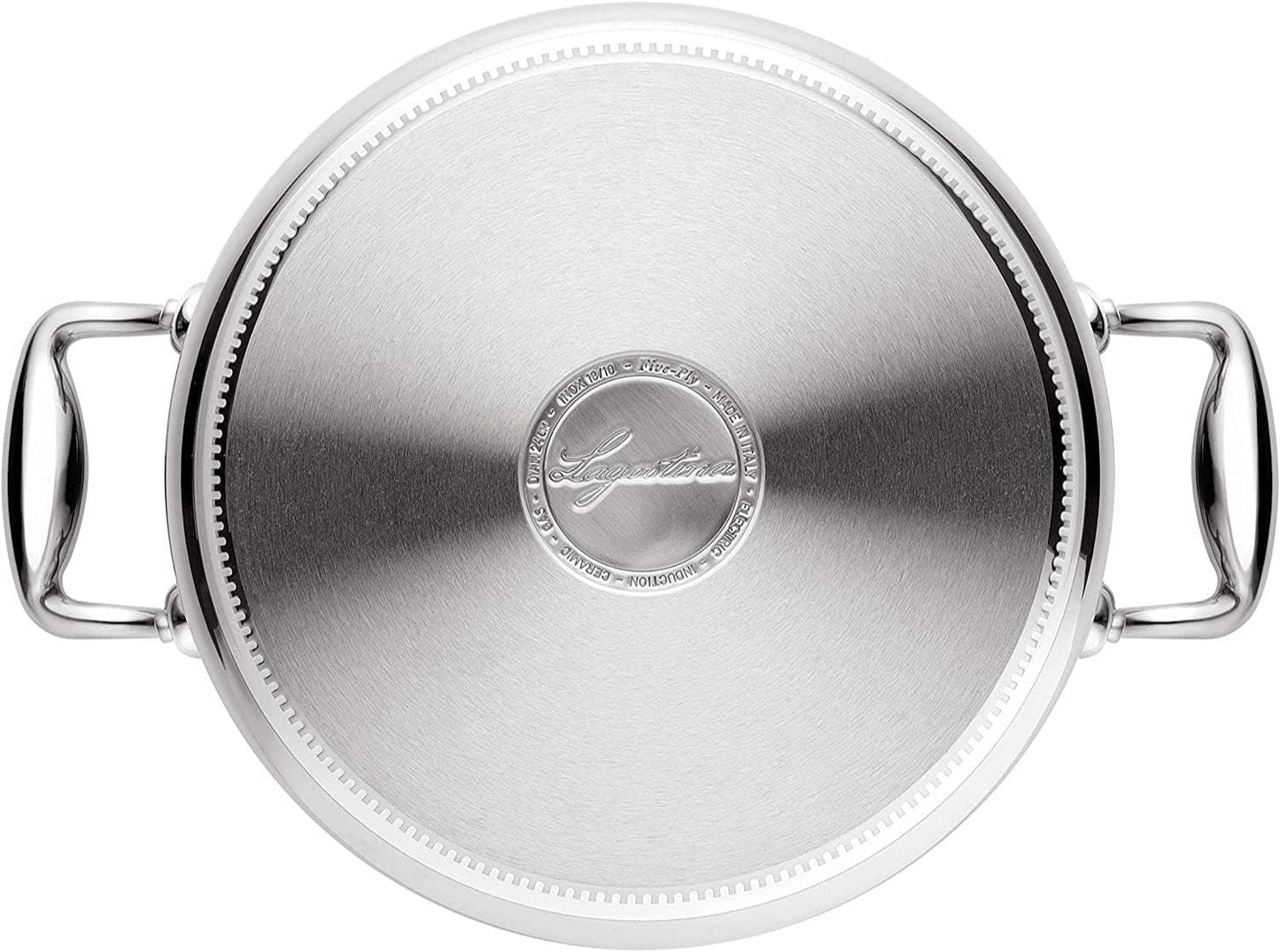 Lagostina Accademia Lagofusion Casseruola Fonda con 2 Maniglie e Coperchio Acciaio Inossidabile 24 cm