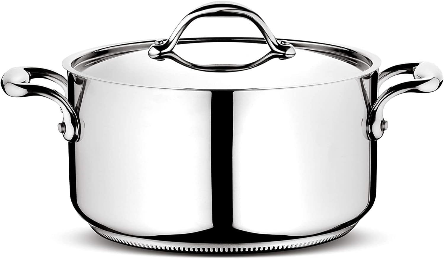 Lagostina Accademia Lagofusion Casseruola Fonda con 2 Maniglie e Coperchio Acciaio Inossidabile 24 cm