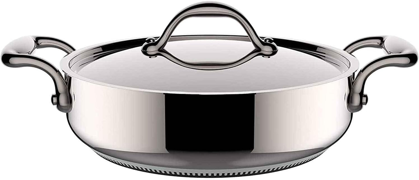 Lagostina Accademia Lagofusion Casseruola bassa con 2 Maniglie e Coperchio Acciaio Inossidabile 26 cm
