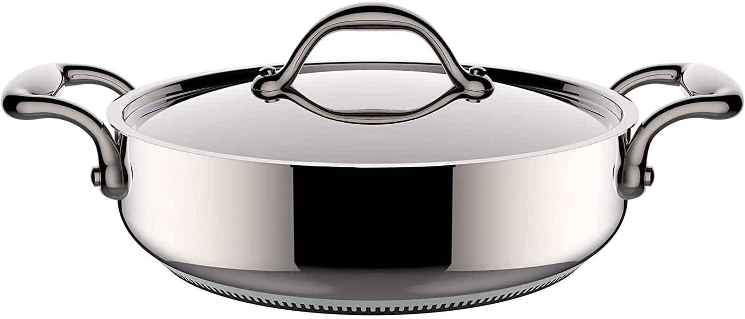 Lagostina Accademia Lagofusion Casseruola bassa con 2 Maniglie e Coperchio Acciaio Inossidabile 26 cm