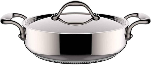 Lagostina Accademia Lagofusion Casseruola bassa con 2 Maniglie e Coperchio Acciaio Inossidabile 26 cm