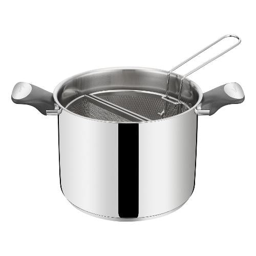 Lagostina pentola Pastaiola Unlimited 22 cm inox 18/10 con 2 Cestelli scola pasta e Coperchio Induzione, Gas