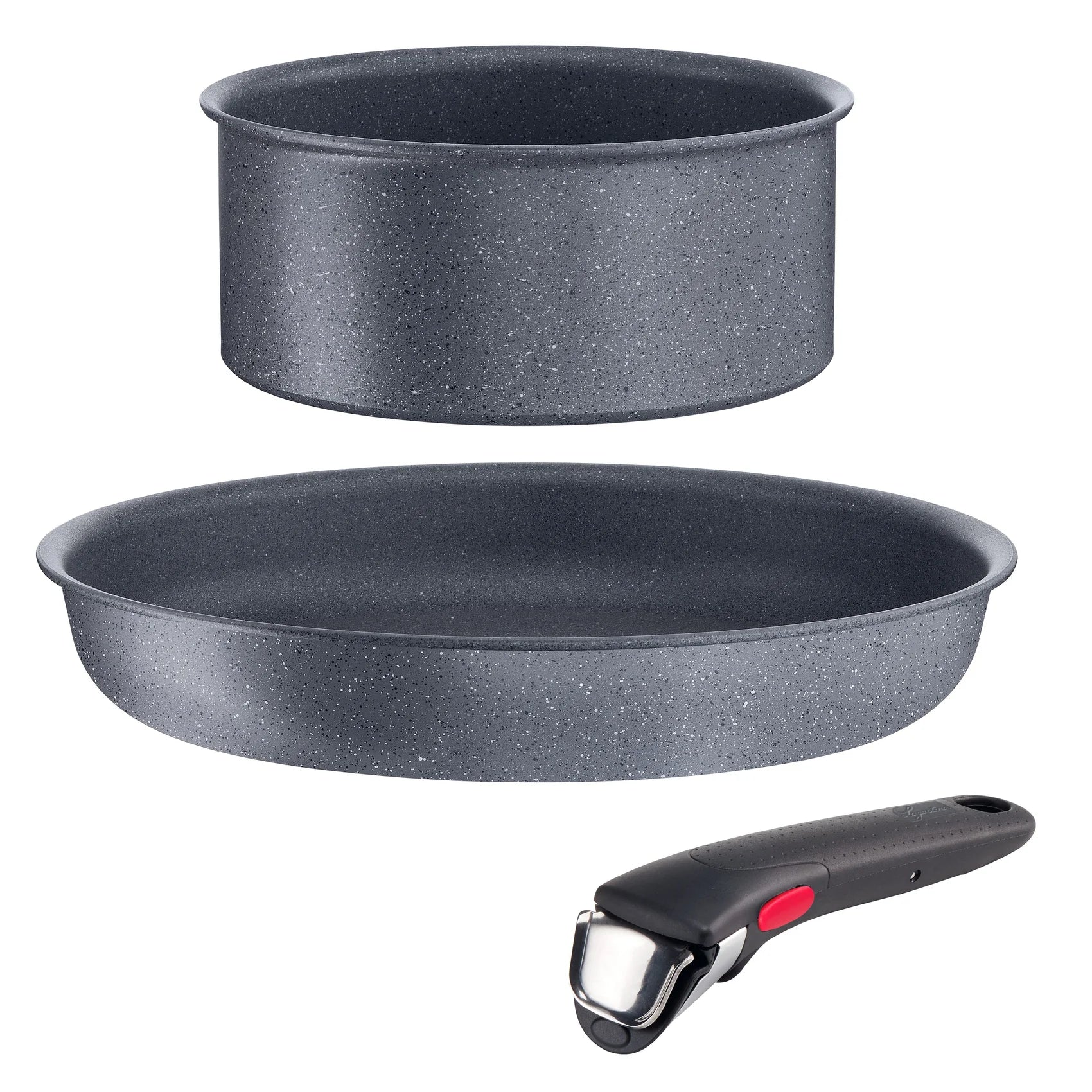 Lagostina Ingenio Vivissima, Set 10 Pezzi in Ceramica Antiaderente con Manico Rimovibile, 100 Lagostina Ingenio Vivissima, Set 10 Pezzi in Ceramica Antiaderente con Manico Rimovibile, 100