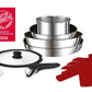 Lagostina Ingenio Inox Set 7 Pezzi | Padelle Antiaderenti Manico Rimovibile Salvaspazio Induzione