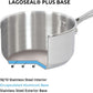 Lagostina Smart Set di Pentole Induzione, Gas e Forno in Acciaio Inox 18/10, 9 Pezzi, Fondo Lagoseal Plus Triplo Strato