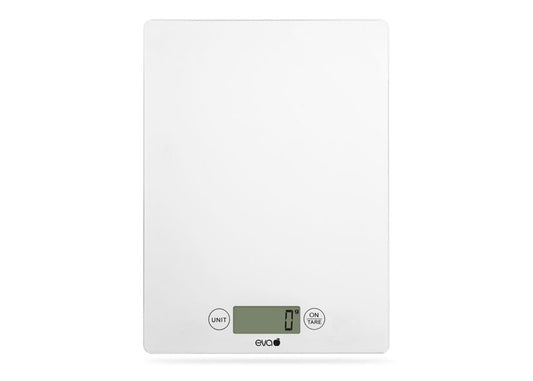 Eva bilancia digitale ripiano in vetro bianco divisione 1 g pesa massima 5 kg 033321