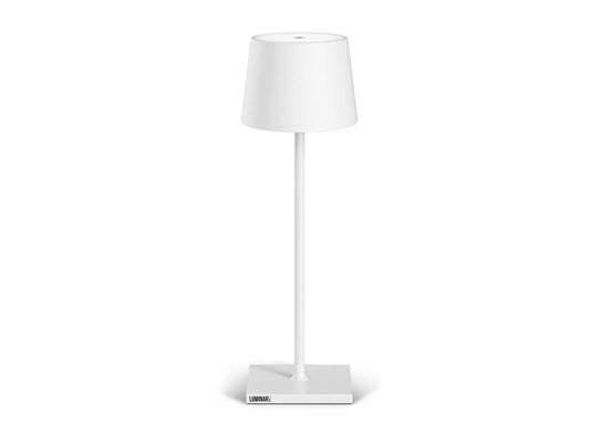 Luminart Lampada portatile a Led ricaricabile, accensione e regolazione luce touch, in alluminio bianco