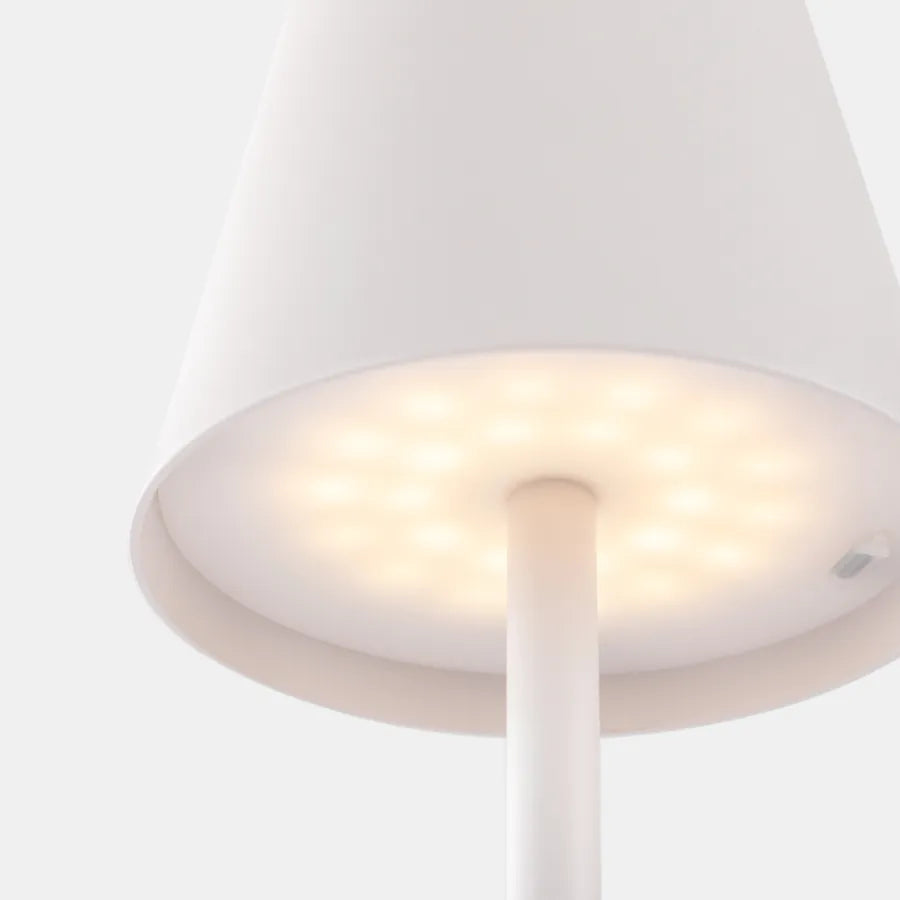 Luminart Lampada portatile a Led ricaricabile, accensione e regolazione luce touch, in alluminio bianco