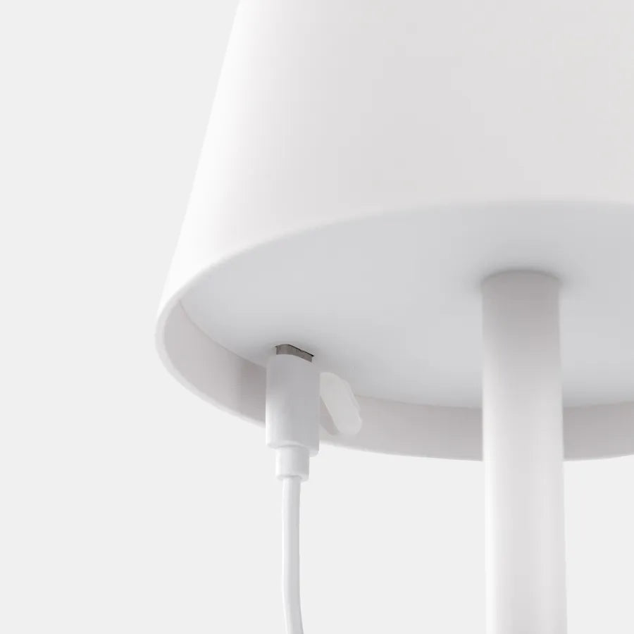 Luminart Lampada portatile a Led ricaricabile, accensione e regolazione luce touch, in alluminio bianco