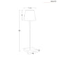 Luminart Lampada portatile a Led ricaricabile, accensione e regolazione luce touch, in alluminio bianco